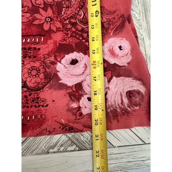 Vtg Red And Black Floral And Paisley Size Small Blouse - Picture 5 of 6